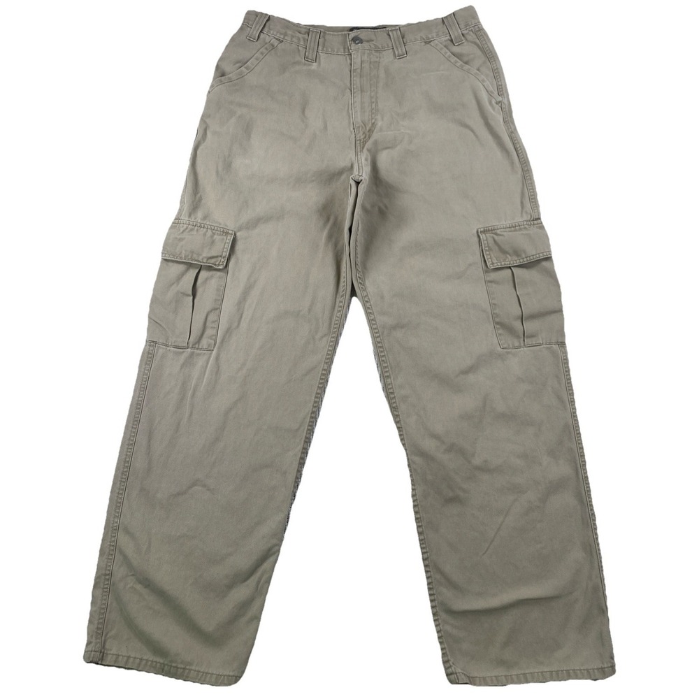 Vintage Levi's Silvertab Cargo Pants Khaki Baggy Wide Leg Actual 36 x 32